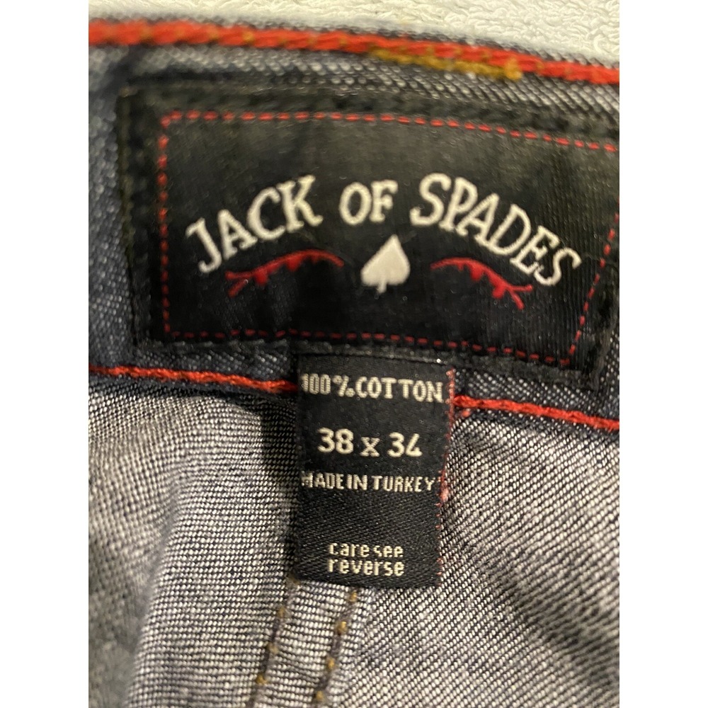 Mens Lot (2) Jack Of Spades Denim Blue Jeans Distressed Black Relaxed Fit 38x34‎